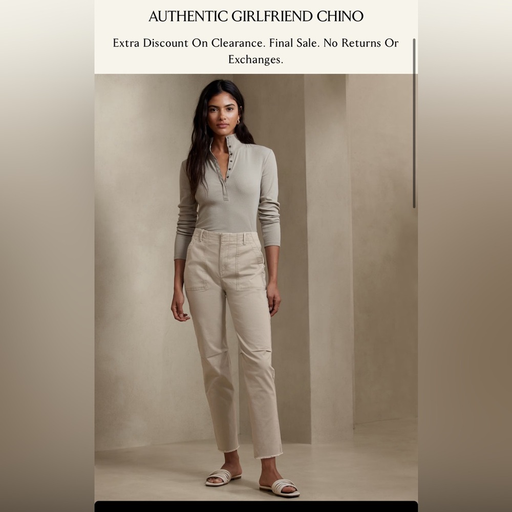 NWT Banana Republic Factory Authentic Chino Girlfriend fit, 0 Tall
